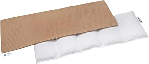 Medi Partners Saco de Semillas para Microondas 60x20cm Cojin 800g 100% Algodón 5 cámaras Saquitos bolsa Semillas calor Microondas Saco Termico (Beige Waffle)